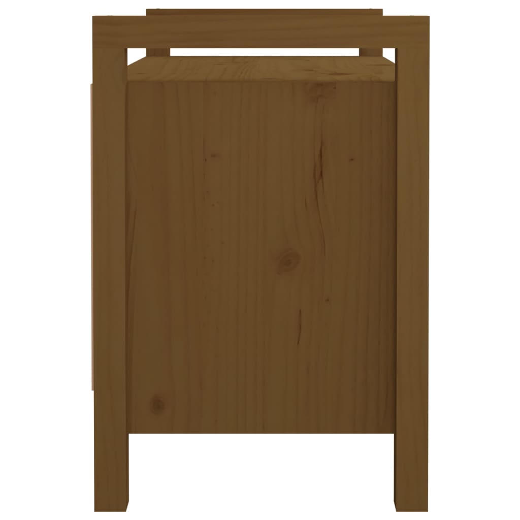 Banc d'entrée Marron miel 80x40x60 cm Bois de pin massif