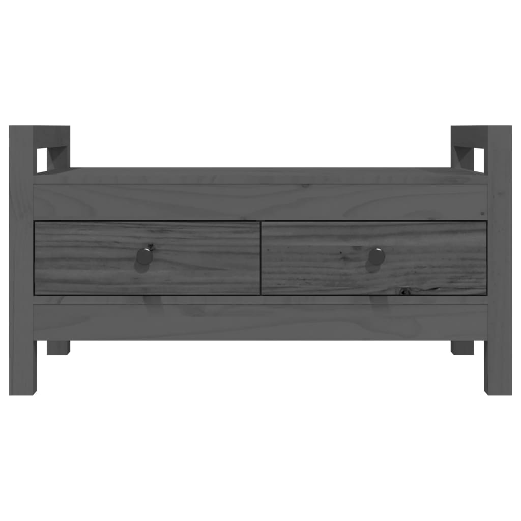 Banc d'entrée Gris 80x40x43 cm Bois de pin massif