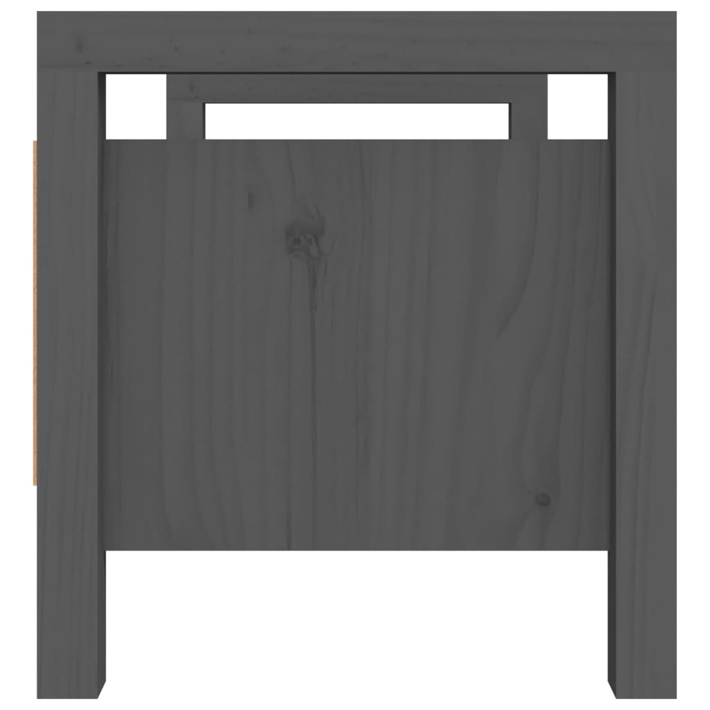 Banc d'entrée Gris 80x40x43 cm Bois de pin massif