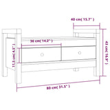 Banc d'entrée Gris 80x40x43 cm Bois de pin massif