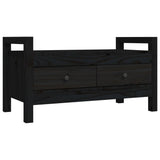 Banc d'entrée Noir 80x40x43 cm Bois de pin massif