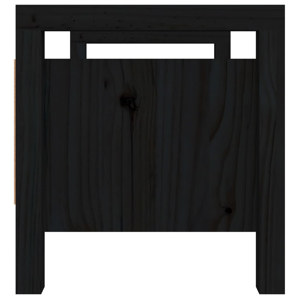 Banc d'entrée Noir 80x40x43 cm Bois de pin massif