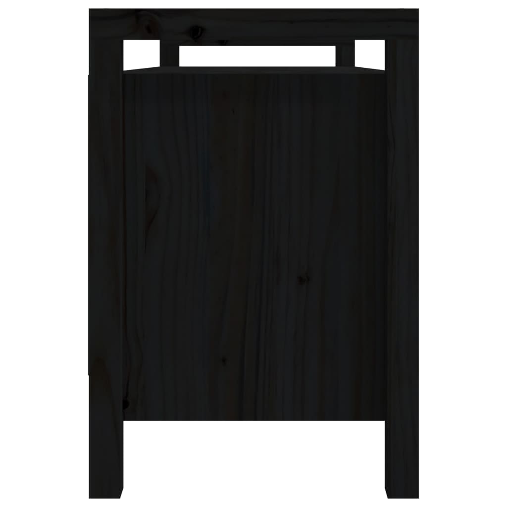 Banc d'entrée Noir 110x40x60 cm Bois de pin massif