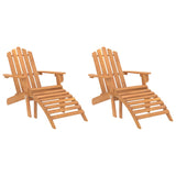 Chaises Adirondack de jardin repose-pieds lot de 2 Bois acacia