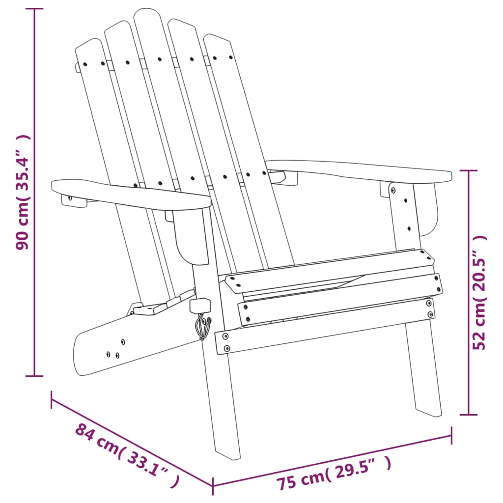 Chaises Adirondack de jardin repose-pieds lot de 2 Bois acacia