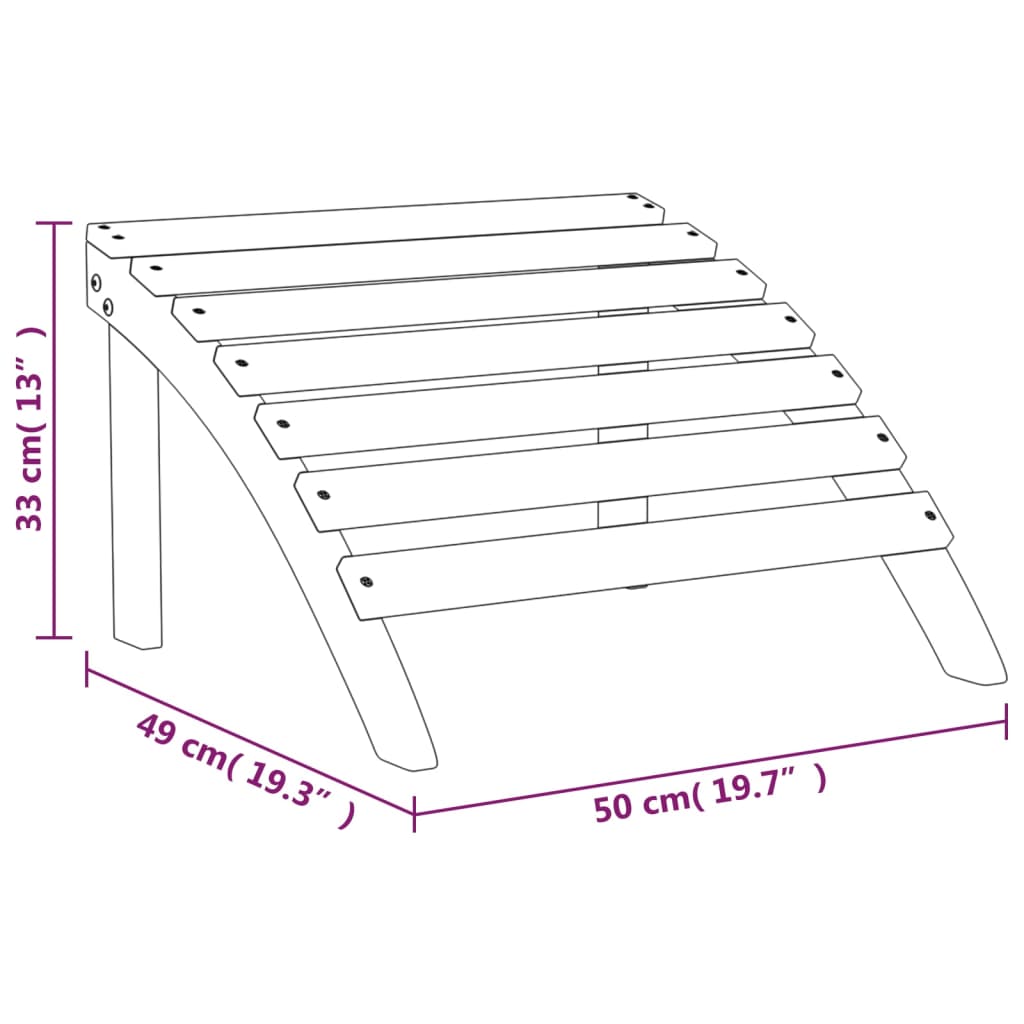 Chaises Adirondack de jardin repose-pieds lot de 2 Bois acacia