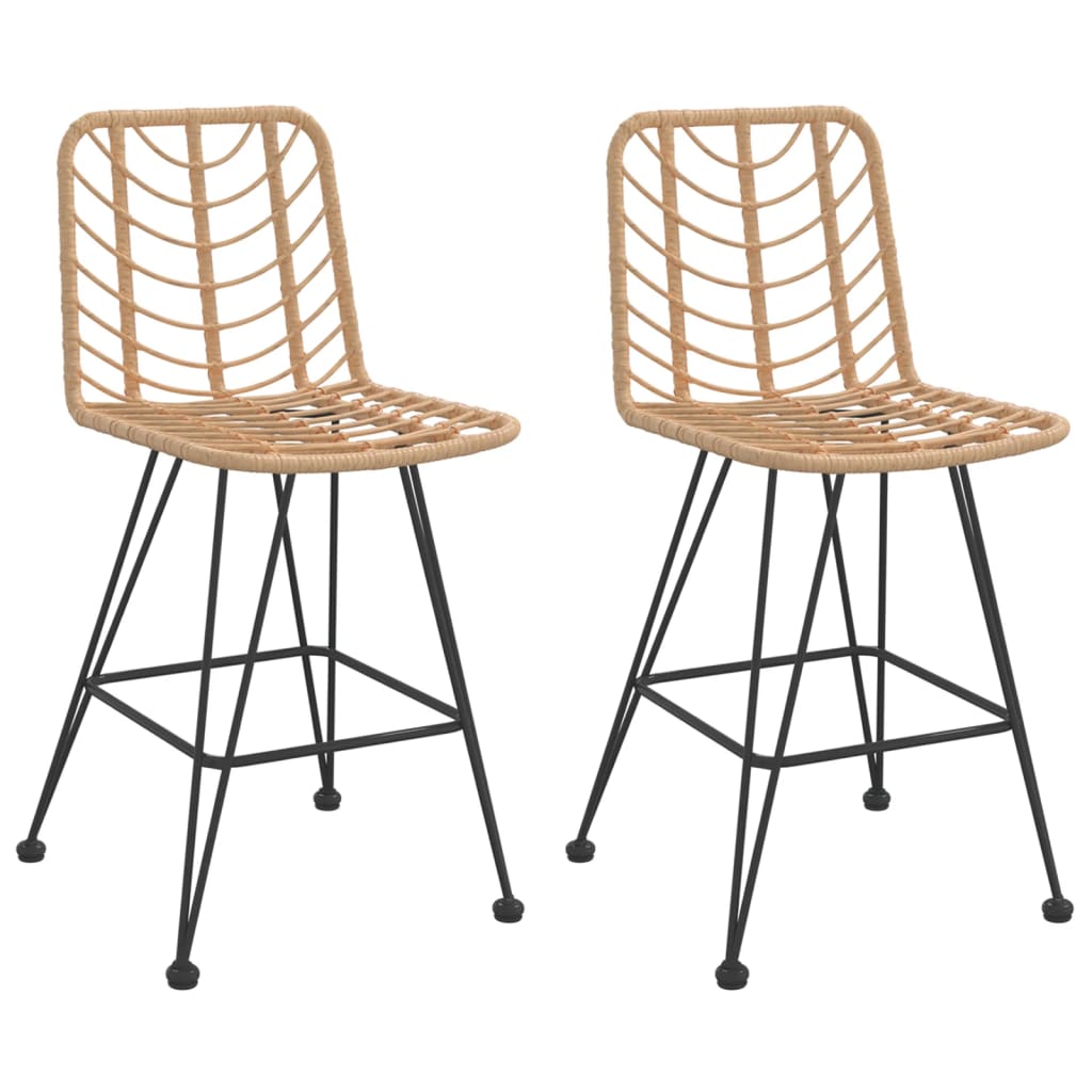 Bar stools set of 2 45x56x103.5cm Woven resin and steel