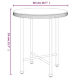 Table de salle à manger Ø50 cm Verre trempé et acier