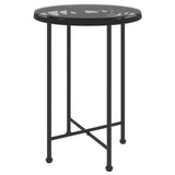 Black dining table Ø55 cm Tempered glass and steel