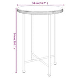 Black dining table Ø55 cm Tempered glass and steel