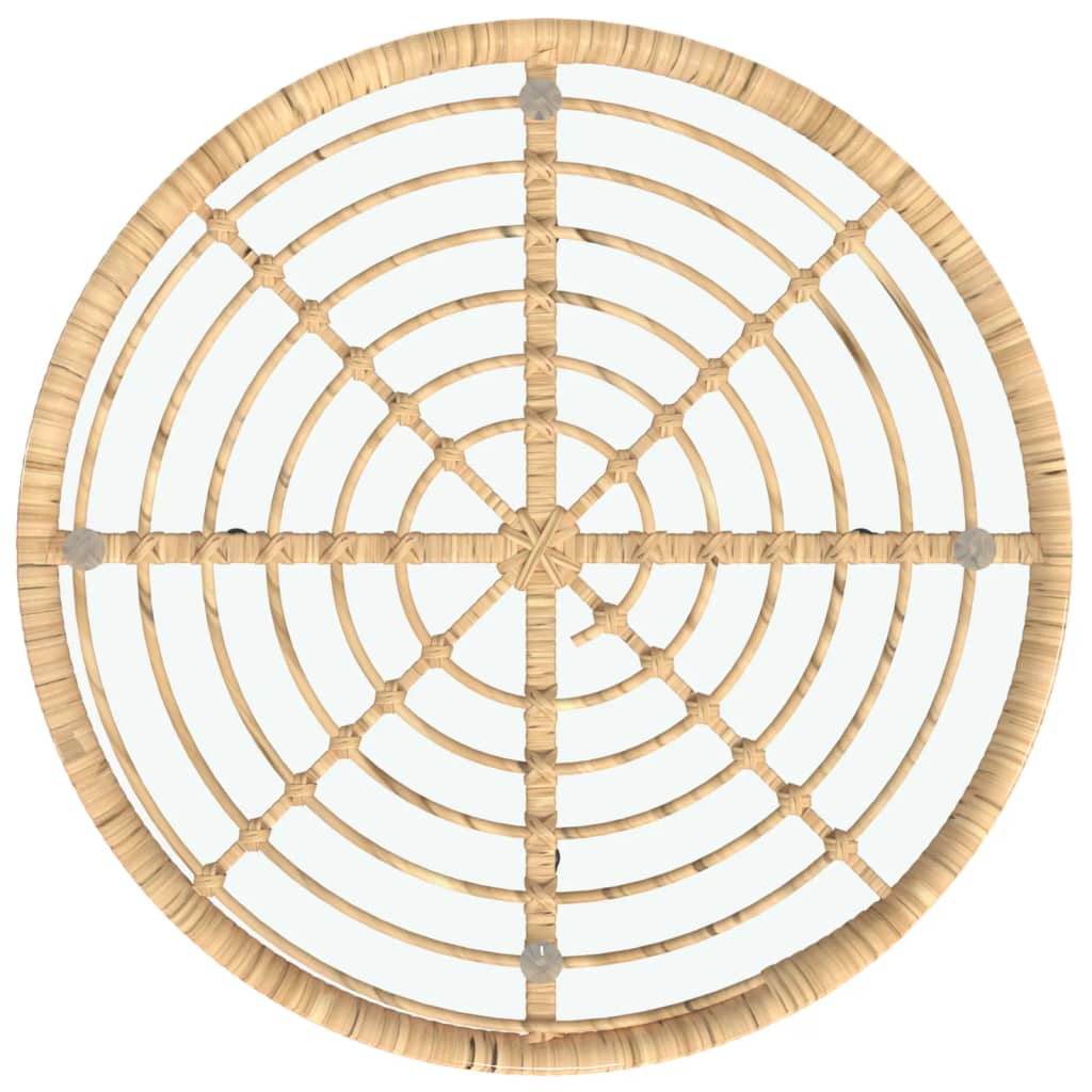 Table de salle à manger Ø80 cm Verre trempé et acier