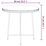 Table de salle à manger Ø80 cm Verre trempé et acier