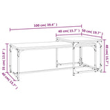 Tables basses 2 pcs Noir Bois d'ingénierie