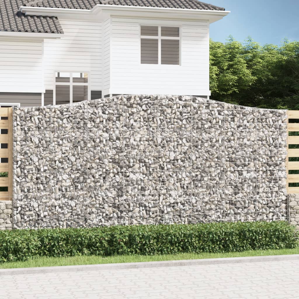 Paniers à gabions arqués 6 pcs 400x50x200/220 cm Fer galvanisé