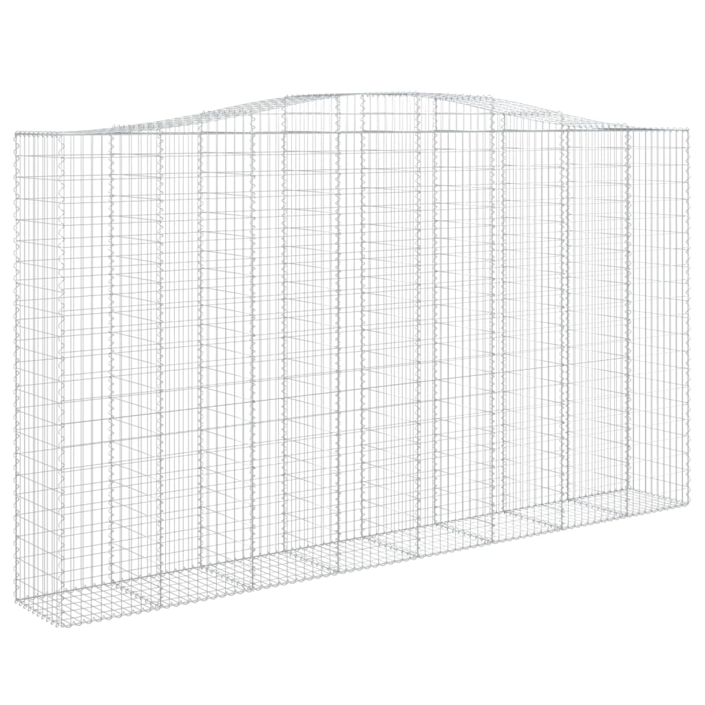 Paniers à gabions arqués 2 pcs 400x50x220/240 cm Fer galvanisé