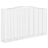 Paniers à gabions arqués 2 pcs 400x50x220/240 cm Fer galvanisé