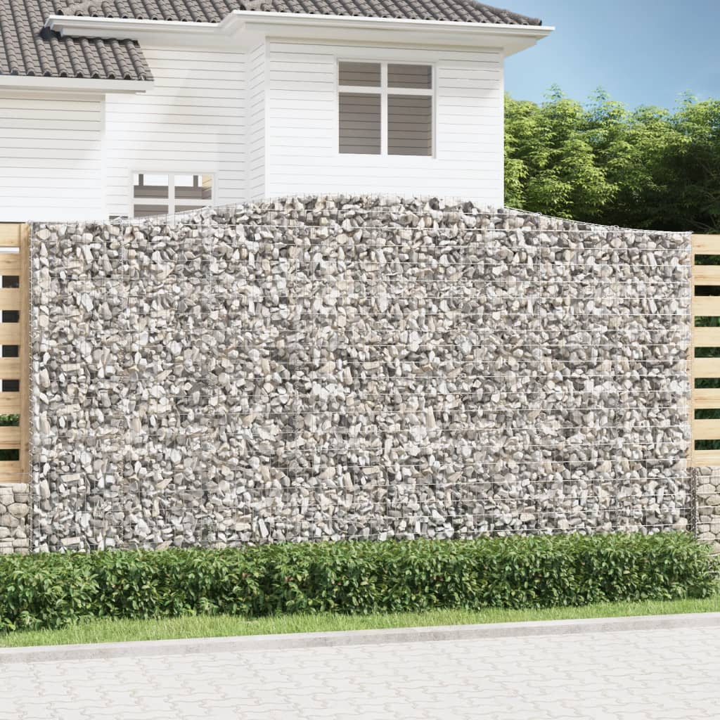 Paniers à gabions arqués 2 pcs 400x50x220/240 cm Fer galvanisé