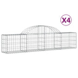 Paniers à gabions arqués 4 pcs 200x30x40/60 cm Fer galvanisé