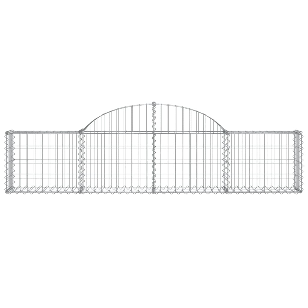 Paniers à gabions arqués 4 pcs 200x30x40/60 cm Fer galvanisé