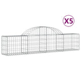 Paniers à gabions arqués 5 pcs 200x30x40/60 cm Fer galvanisé