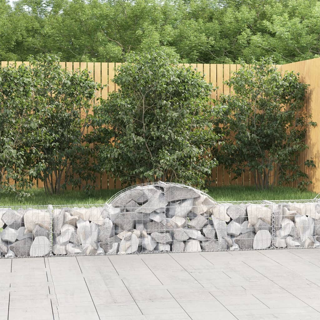 Paniers à gabions arqués 5 pcs 200x30x40/60 cm Fer galvanisé