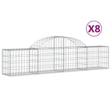 Paniers à gabions arqués 8 pcs 200x30x40/60 cm Fer galvanisé