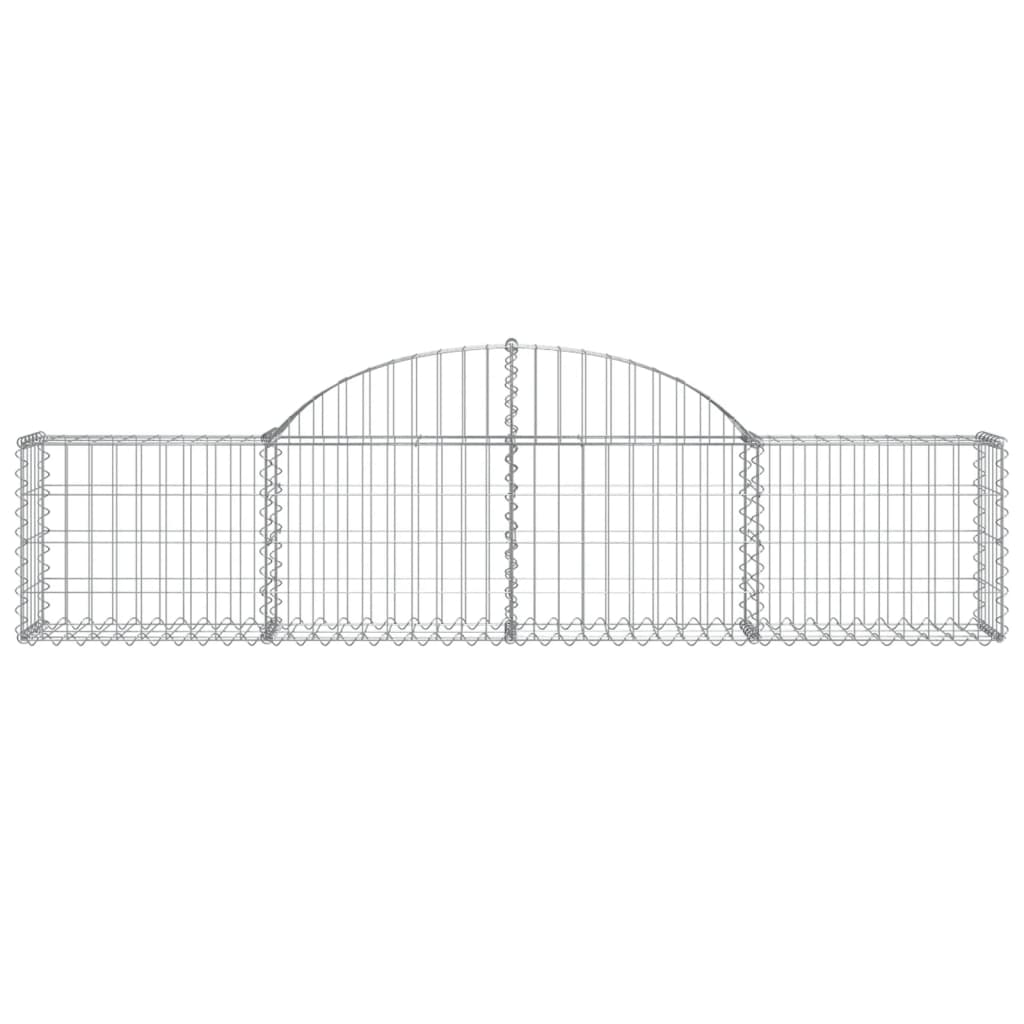 Paniers à gabions arqués 8 pcs 200x30x40/60 cm Fer galvanisé