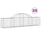 Paniers à gabions arqués 9 pcs 200x30x40/60 cm Fer galvanisé