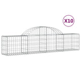 Paniers à gabions arqués 10 pcs 200x30x40/60 cm Fer galvanisé