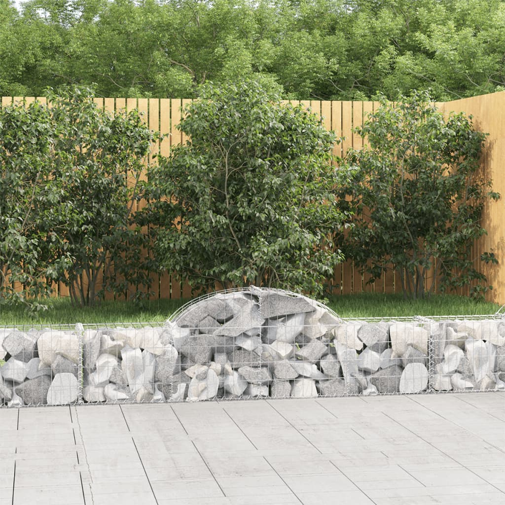 Arched Gabion Baskets 13 pcs 200x30x40/60 cm Galvanized Iron