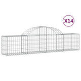 Paniers à gabions arqués 14 pcs 200x30x40/60 cm Fer galvanisé