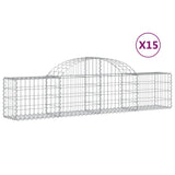 Paniers à gabions arqués 15 pcs 200x30x40/60 cm Fer galvanisé