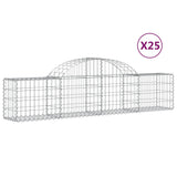 Paniers à gabions arqués 25 pcs 200x30x40/60 cm Fer galvanisé