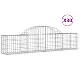 Paniers à gabions arqués 30 pcs 200x30x40/60 cm Fer galvanisé