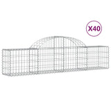 Paniers à gabions arqués 40 pcs 200x30x40/60 cm Fer galvanisé