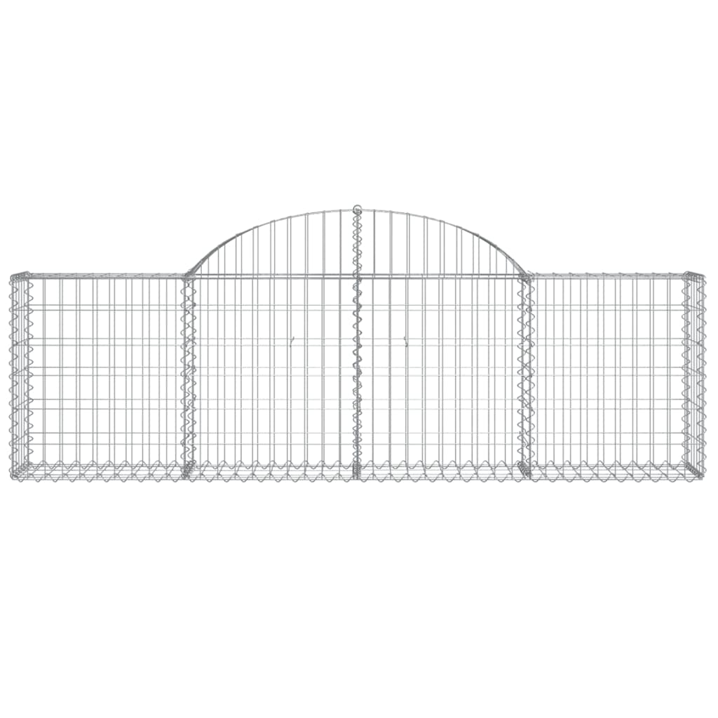 Paniers à gabions arqués 2 pcs 200x30x60/80 cm Fer galvanisé