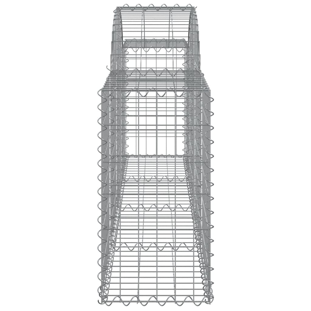 Paniers à gabions arqués 2 pcs 200x30x60/80 cm Fer galvanisé