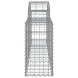 Paniers à gabions arqués 2 pcs 200x30x60/80 cm Fer galvanisé