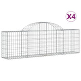 Paniers à gabions arqués 4 pcs 200x30x60/80 cm Fer galvanisé