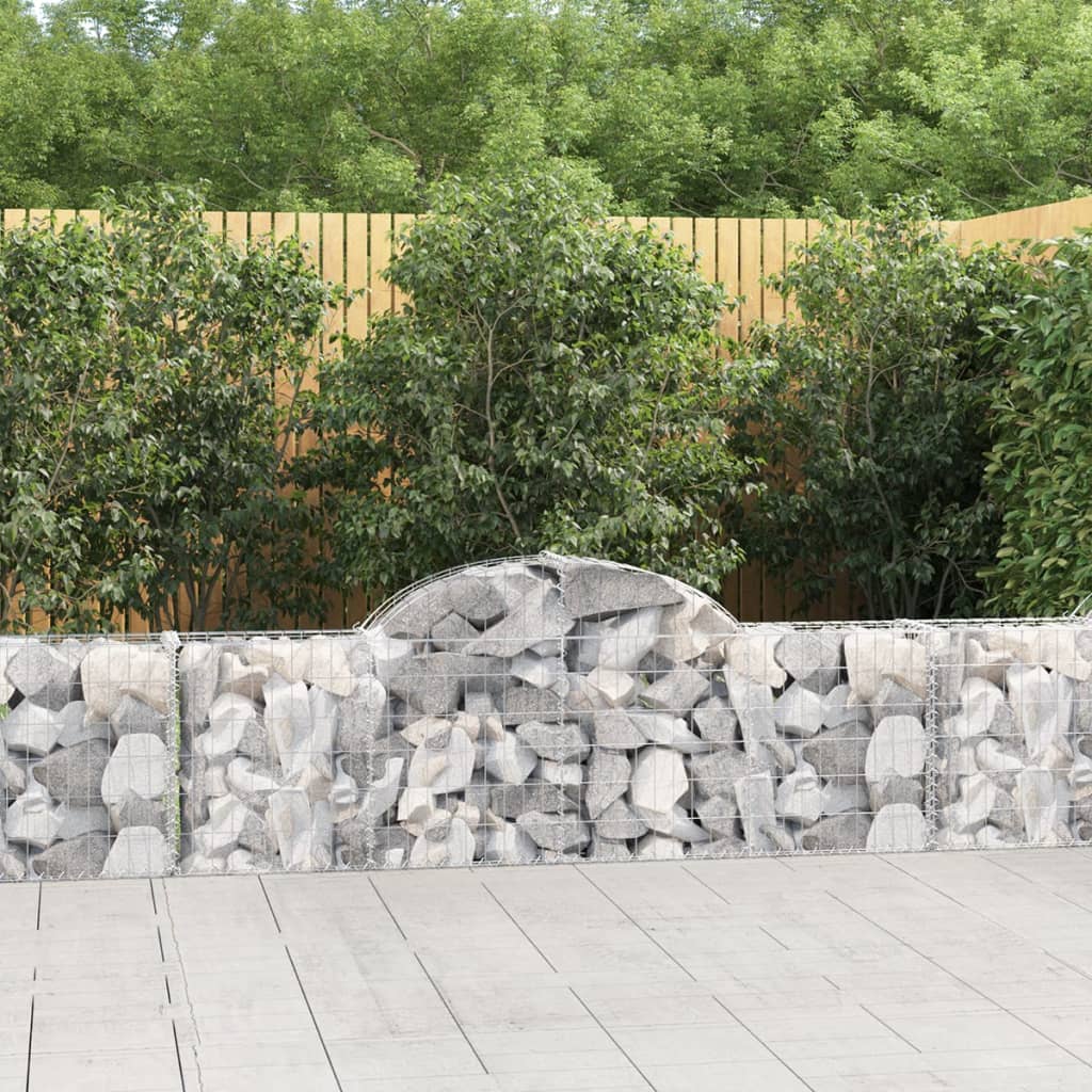 Paniers à gabions arqués 4 pcs 200x30x60/80 cm Fer galvanisé