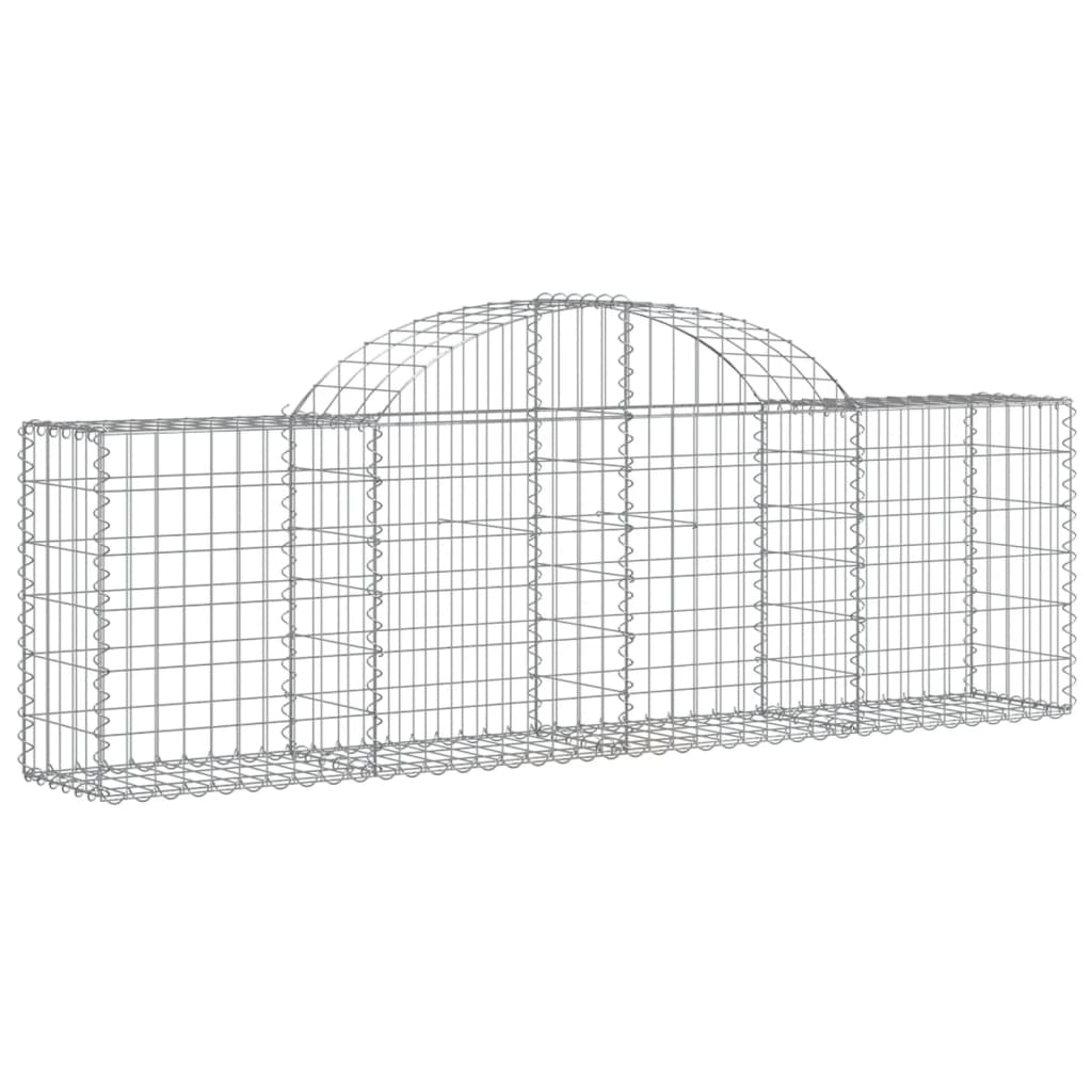 Paniers à gabions arqués 5 pcs 200x30x60/80 cm Fer galvanisé