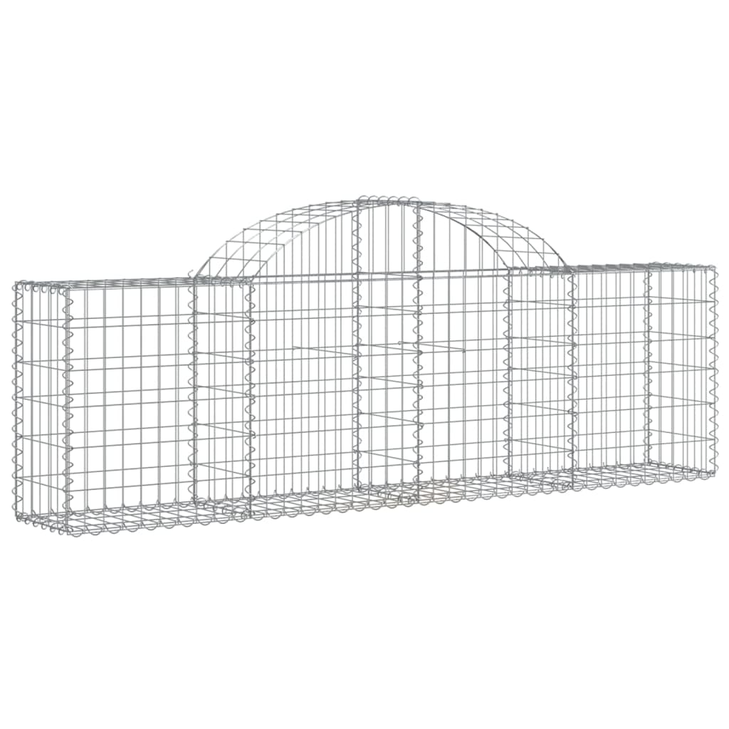 Paniers à gabions arqués 6 pcs 200x30x60/80 cm Fer galvanisé