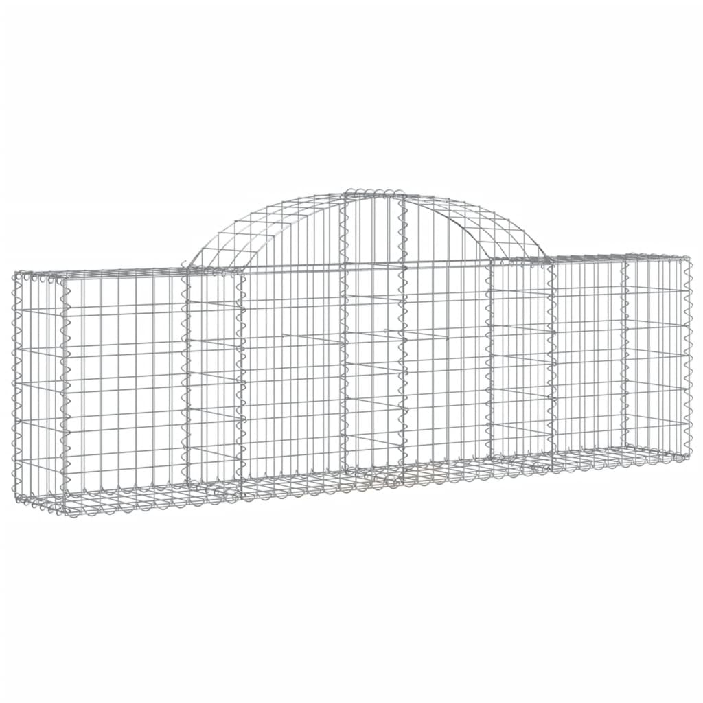 Arched Gabion Baskets 11 pcs 200x30x60/80 cm Galvanized Iron