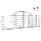 Arched Gabion Baskets 12 pcs 200x30x60/80 cm Galvanized Iron