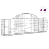 Paniers à gabions arqués 18 pcs 200x30x60/80 cm Fer galvanisé