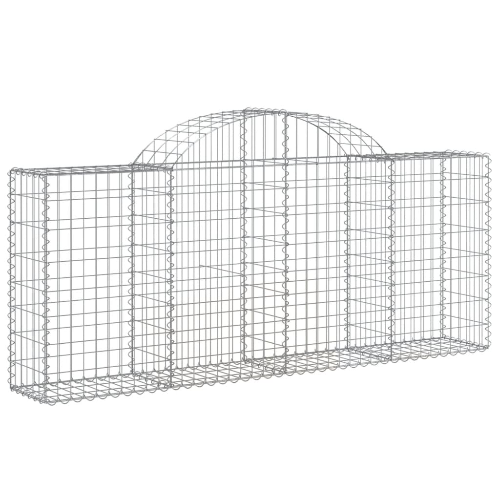 Paniers à gabions arqués 2 pcs 200x30x80/100 cm Fer galvanisé