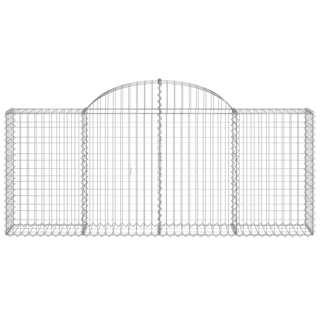 Paniers à gabions arqués 2 pcs 200x30x80/100 cm Fer galvanisé