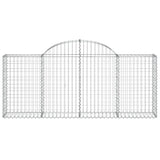 Paniers à gabions arqués 2 pcs 200x30x80/100 cm Fer galvanisé