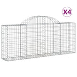 Paniers à gabions arqués 4 pcs 200x30x80/100 cm Fer galvanisé