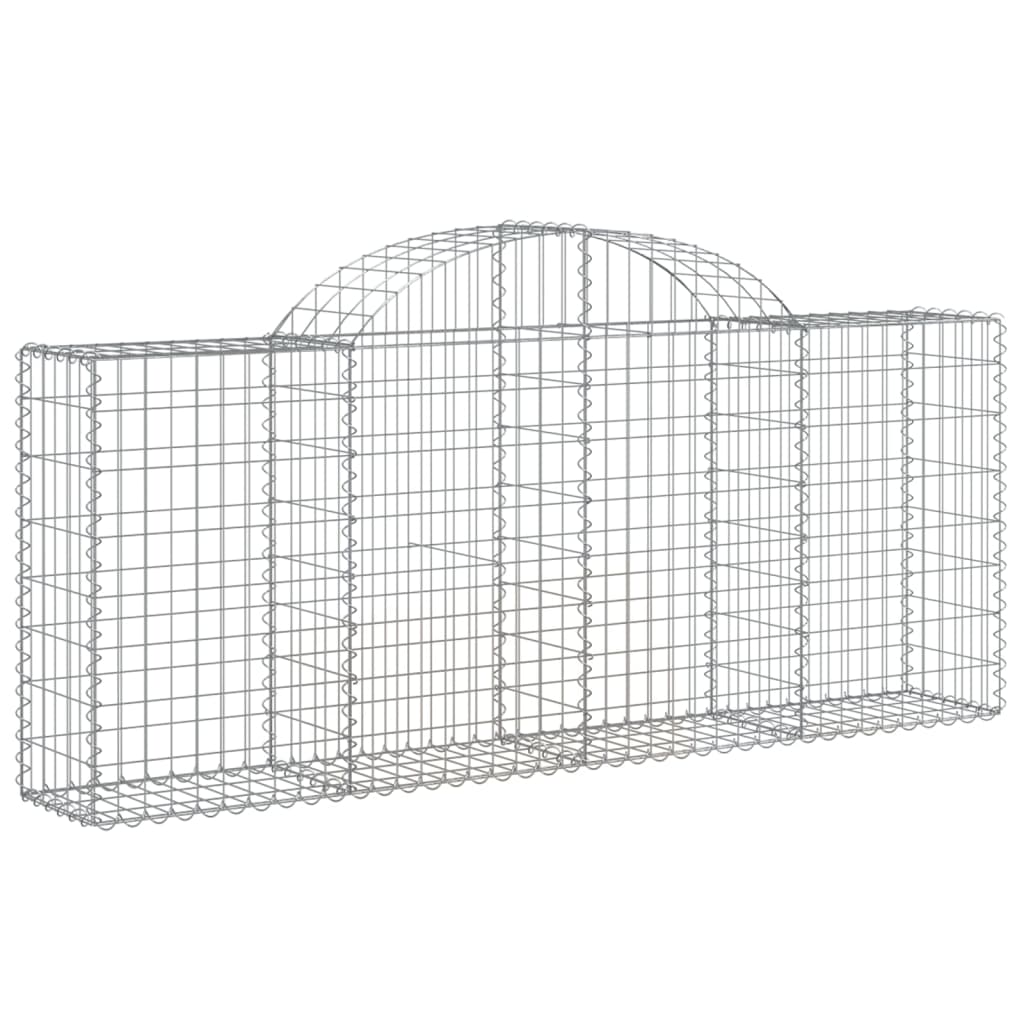 Paniers à gabions arqués 4 pcs 200x30x80/100 cm Fer galvanisé